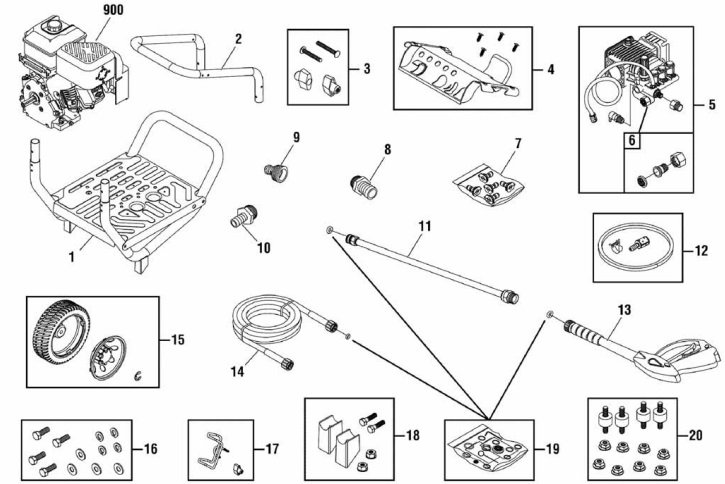 Briggs 020478 power washer rebuild kits, 3200 psi